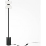 Kyoto LED white-black japandi floor lamp with marble base Maytoni