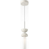 Kyoto LED 10 cm white japandi pendant lamp with marble Maytoni