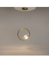 Lampa wisząca szklana na okręgu Lunare LED 32cm przeźroczysto-mosiężna Maytoni