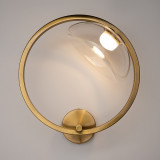 Kinkiet szklany okrągły Lunare LED 32cm przeźroczysty / mosiądz Maytoni