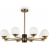 Marble VII 81 cm white / brass retro glass spheres chandelier Maytoni