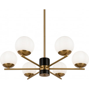 Żyrandol szklane kule retro Marble VI 67cm biały / mosiądz Maytoni 2