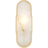 Kinkiet owalny vintage Marmo 9,9cm H30,5cm alabaster / mosiądz Maytoni