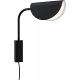 Mollis black wall lamp with switch and plug Maytoni