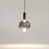 Nebula LED 20 cm smoked black glass sphere pendant lamp Maytoni