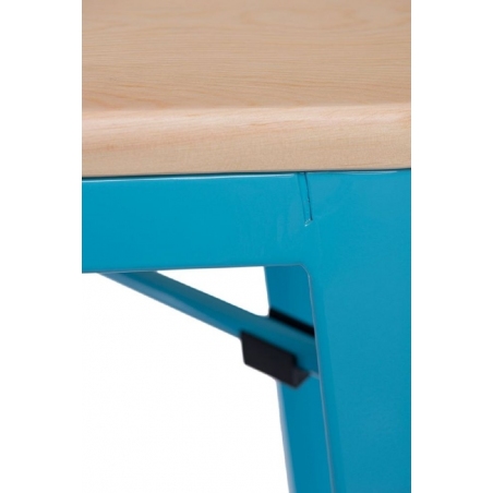 Paris Wood 65 natural&amp;blue industrial bar stool D2.Design