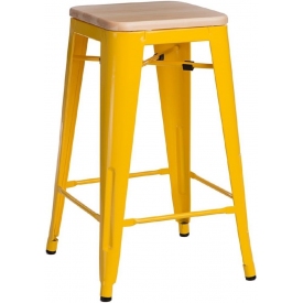 Paris Wood 65 natural&amp;yellow industrial bar stool D2.Design