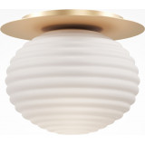 Reels 35 cm white / gold ribbed glass ceiling lamp Maytoni