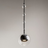 Ros 16 cm transparent-black modern glass pendant lamp Maytoni