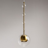 Lampa wisząca szklana modern Ros 16cm przeźroczysto-mosiężna Maytoni