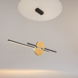 Skyline LED 110 cm black-brass elongated pendant lamp Maytoni