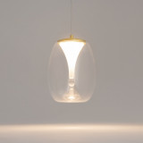 Lampa wisząca szklana modern Splash LED 20cm przeźroczysty / złoty Maytoni