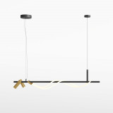 Tau LED 3000K 140 cm black-gold modern pendant lamp with spotlights Maytoni Tau LED 3000K 140 cm black-gold modern pendant lamp with spotlights Maytoni