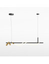 Lampa wisząca nowoczesna z reflektorkami Tau LED 3000K 140cm czarno-złota Maytoni