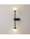 Touch white-black wall lamp on arm with two glass spheres Maytoni