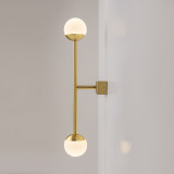 Touch white-brass wall lamp on arm with two glass spheres Maytoni