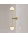 Touch white-brass wall lamp on arm with two glass spheres Maytoni
