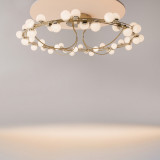 Tessara LED 80 cm white-gold glass spheres glamour ceiling lamp Maytoni