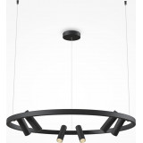 Lampa wisząca okrągła z reflektorkami Satellite LED 90cm czarna Maytoni
