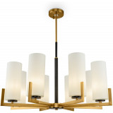 Hampton Fortano VIII 76 cm white / black / brass glass chandelier Maytoni