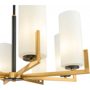 Żyrandol szklany hampton Fortano VIII 76cm biały/ czarny / mosiężny Maytoni 2