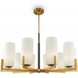 Hampton Fortano X 86 cm white / black / brass glass chandelier Maytoni
