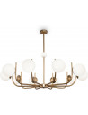 Rendez-vous X 116 cm white-brass hanging glass spheres chandelier Maytoni