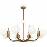 Rendez-vous VIII 103 cm white-brass hanging glass spheres chandelier Maytoni