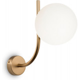 Rendez-vous white-brass glass sphere wall lamp on arm Maytoni