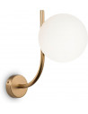 Rendez-vous white-brass glass sphere wall lamp on arm Maytoni