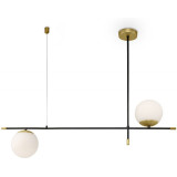 Nostalgia II 95 cm white / gold / black glass spheres ceiling lamp Maytoni