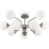 Erich X 90.7 cm opal / nickel retro glass spheres ceiling lamp Maytoni