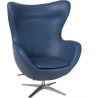 Designerski Fotel Jajo EcoLeather Ciemno niebieski D2.Design do salonu i sypialni.