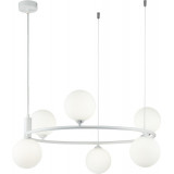 Lampa wisząca okrągła szklane kule Ring VI 58cm biała Maytoni