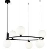 Ring VI 58 cm white-black round pendant lamp with glass spheres Maytoni