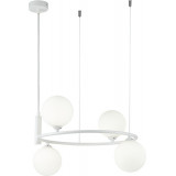 Lampa wisząca okrągła szklane kule Ring IV 43,5cm biała Maytoni