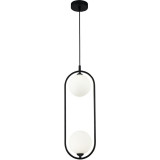 Lampa wisząca 2 szklane kule Ring II 17cm biało-czarna Maytoni