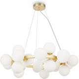 Dallas XXV 69 cm white / gold round pendant lamp with glass spheres Maytoni