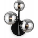 Dallas 3 smoked glass spheres wall lamp / black Maytoni