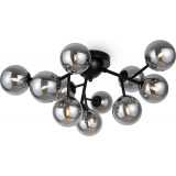 Dallas 60 cm smoked glass / black 12 glass spheres ceiling lamp Maytoni