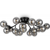 Dallas 75 cm smoked glass / black 20 glass spheres ceiling lamp Maytoni