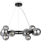 Dallas 67 cm smoked glass / black 11 glass spheres round pendant lamp Maytoni