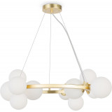 Lampa wisząca okrągła 11 szklanych kul Dallas 67cm biały / złoty Maytoni