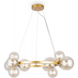 Dallas 67 cm amber / gold 11 glass spheres round pendant lamp Maytoni