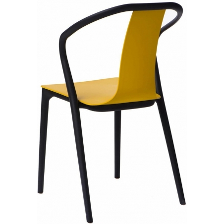 Designerskie Krzesło z podłokietnikami Bella Żółte D2.Design do jadalni i salonu.