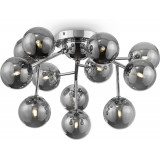 Dallas 60 cm smoked glass / chrome 12 glass spheres ceiling lamp Maytoni