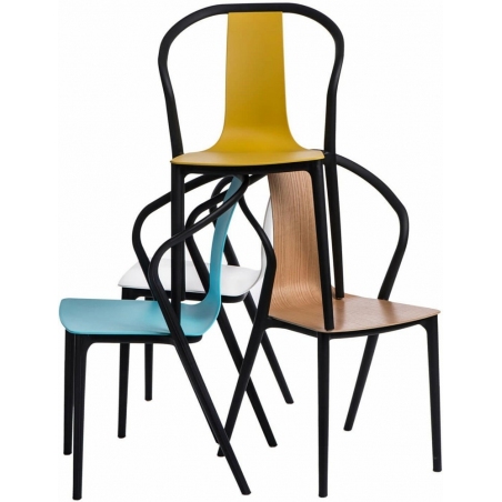 Designerskie Krzesło z podłokietnikami Bella Żółte D2.Design do jadalni i salonu.