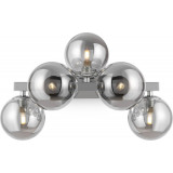 Dallas 5 smoked glass spheres wall lamp / chrome Maytoni