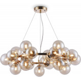 Dallas XXV 69 cm amber / gold round pendant lamp with glass spheres Maytoni