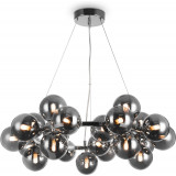 Lampa wisząca okrągła szklane kule Dallas XXV 69cm szkło dymione / chrom Maytoni